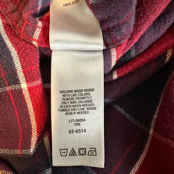 Cabela’s Women’s Size Medium Red Blue Flannel Cotton Button Up EUC - Picture 7 of 16